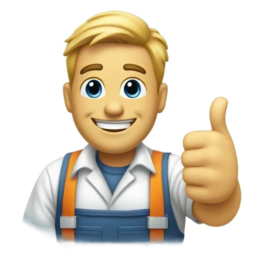 hvac technician,-smile,-thumbs-up sticker