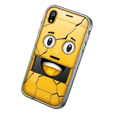 broken yellow cell phone sticker