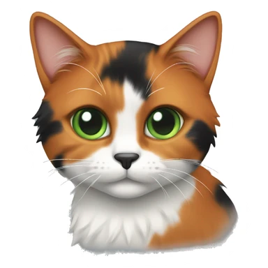 Calico cat with green eyes and orange, gray, and black fur sticker