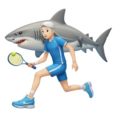 Tiburon con tenis con piernas sticker