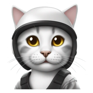 Smiling Black and white cat skateboarding with crash helmet  sticker