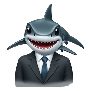 a shark with black glasses dressed in a suit with an iphone in his hand sticker