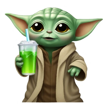 baby Yoda drinking soda sticker