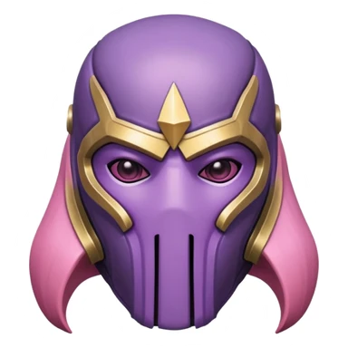 Thanos wearing pink Squid Game guard mask with triangle symbol sticker