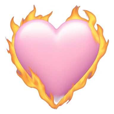 Pastel pink heart with flames sticker