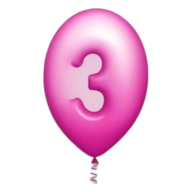 balloon-shaped-like-number-3-pink sticker