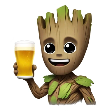 Groot with a beer in his hand sticker