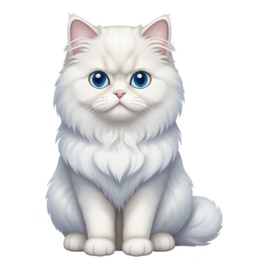 Persian cat full body sitting with blue eyes sticker