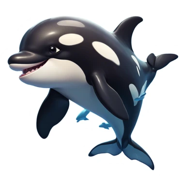 Cinematic Comical orca Portrait Emoji, Head tilted dramatically with an exaggeratedly shocked expression, featuring a sleek black-and-white body with wide, comically expressive eyes full of playful disbelief and animated flippers, Simplified yet hilariously expressive features, highly detailed, glowing with a slightly sassy oceanic glow, high shine, dramatic yet playful, stylized with an air of cheeky marine mischief, soft glowing outline, capturing the essence of a meme-worthy orca that looks ready to make waves with its hilariously dramatic antics! sticker