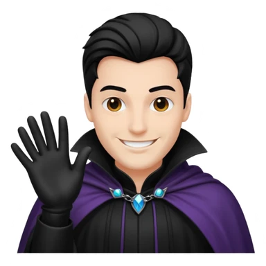 villain smiling with a white cloak , male sticker