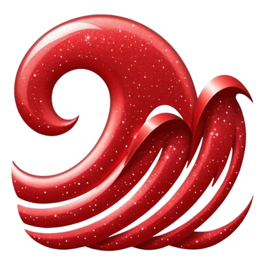 red glitter wave sticker