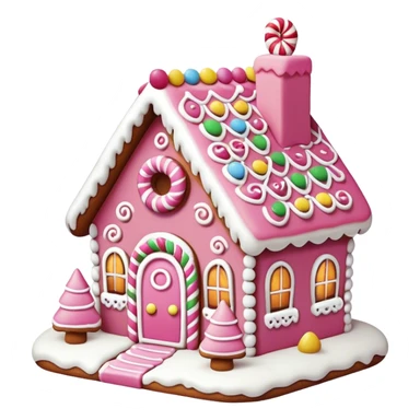 A pink gingerbread house sticker