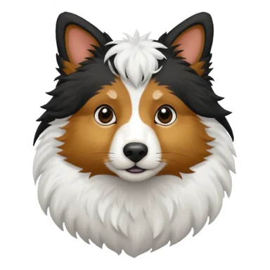 berger australien avec le corps noir et le bout de la queue  et la tete blanche sticker