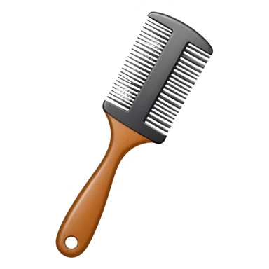hand holding a comb with tidy hair, clean and friendly sticker