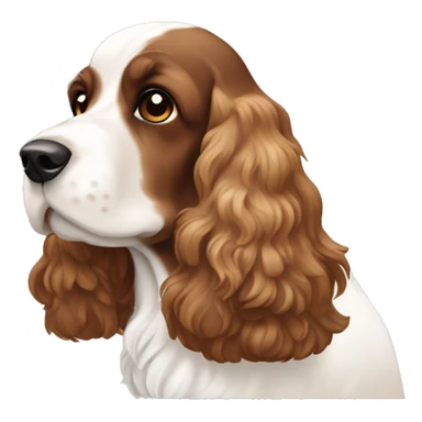 a brown white and tan cocker spaniel  sticker