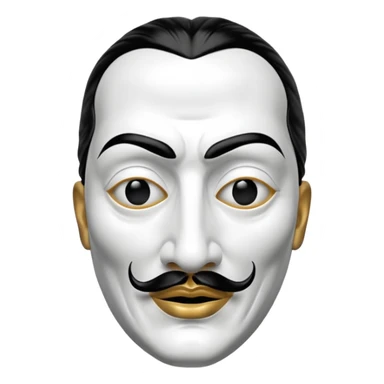 Money Heist, Dali mask (black-white), realistic sticker