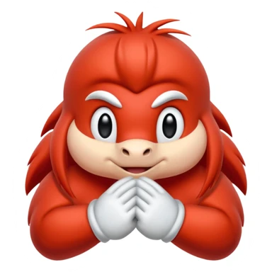 Sonic the hedgehogs friend knuckles a red animal with peach arms and white gloves sticker