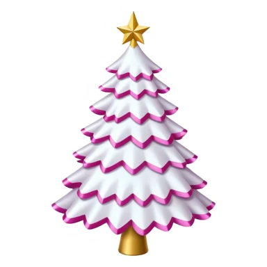 WHITE CHRISTMAS TREE WITH PINK BOWS AND GOLD TINSEL sticker