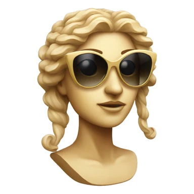greek goddess sculpture wearing sunglasses sticker