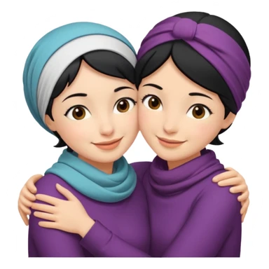 2beste freunde eine hat kurtze schwartze haere bis schultern land und die andere tract eine rose  kopftuch und die augen von beide mädchen sind brain und die lächeln und umarmen die sticker