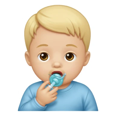 baby sucking on a pacifier sticker