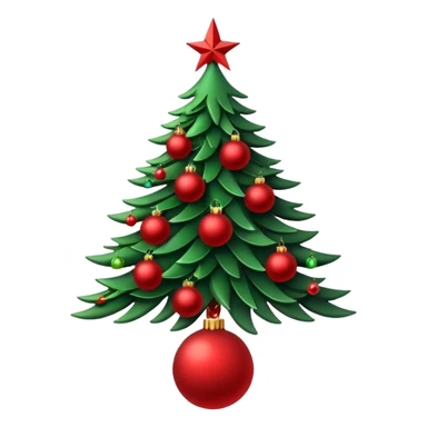 christmas tree with red balls sticker