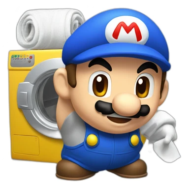 Mario qui répare un lave linge sticker
