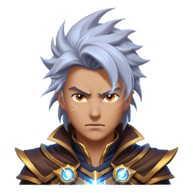 storm rider portrait, head and shoulders only, wind-swept hair, crackling lightning aura, storm clouds swirling behind, intense glowing eyes, epic fantasy vibe, 3D cartoon, mobile game icon style, clean background, no text, no watermark
 sticker