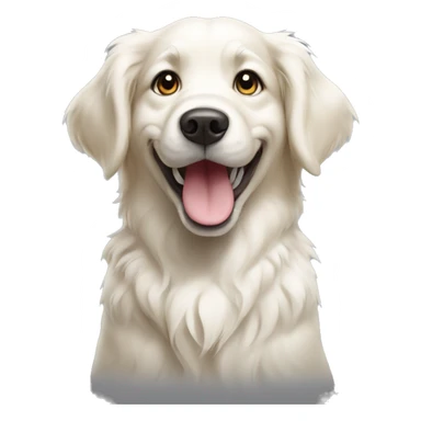 white golden retriever with paws up sticker