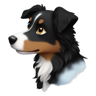 Small black australian shepherd dog with moon and stars  sticker