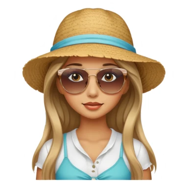 pretty girl with long hair and highlights makeup 🐬 at the beach. 🏝️ sticker