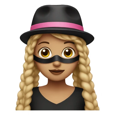 Girl with black mask and pink hat  sticker