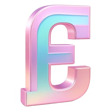 Iridescent pastel pink Font setting icon with letter F sticker