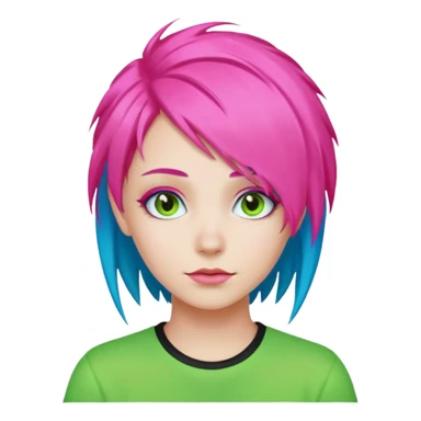 Neon Haired People different person,different hair color,1 person sticker