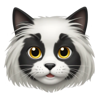 black and white cat long haired sticker