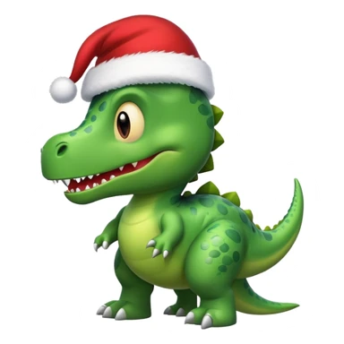 dinosaur wearing christmas hat sticker