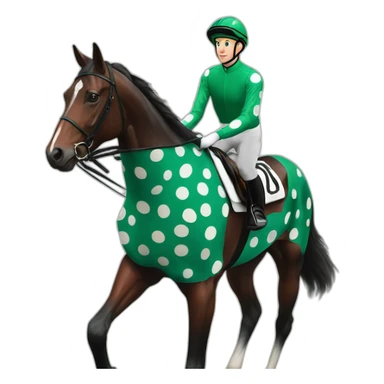 paul townend jockey dark green polka dot sticker