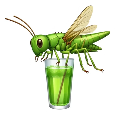grasshopper drinkig soda sticker