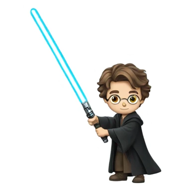 Harry Potter with a lightsaber sticker