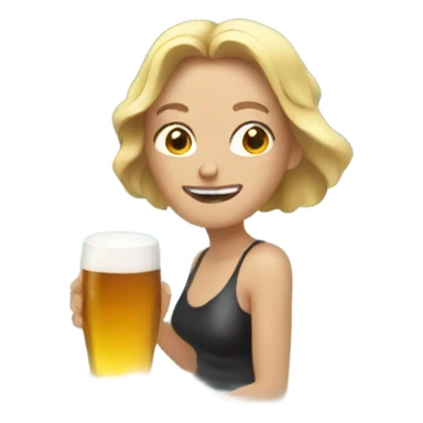 White Woman in hot tub with beer sticker