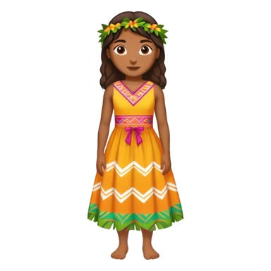 Pacific Islander with bright island dress sticker