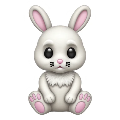 Emoji d'une peluche lapin squelette sticker