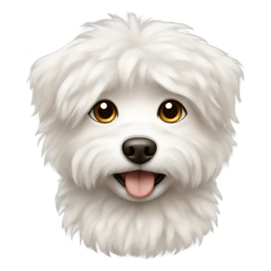 Small white fluffy Dog with brown spots  sticker