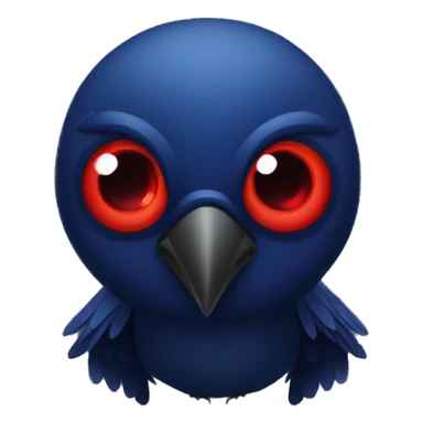Dark blue crow with red eyes sticker