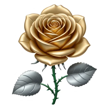 metal rose, without green leaves, just flower sticker