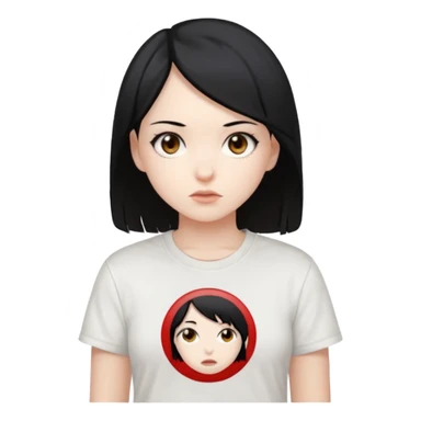 anime girl with emin write t shirt sticker