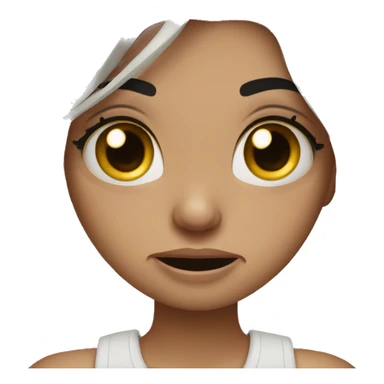 Girl crying with nails and eyelashes  sticker