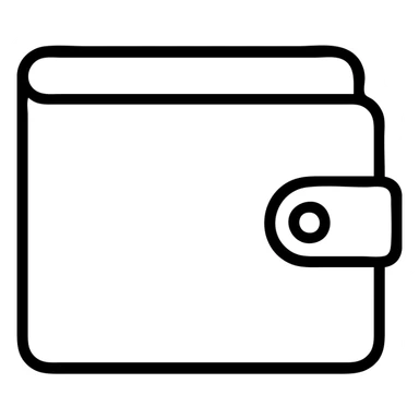 A classic rectangle wallet with a small fold sticker