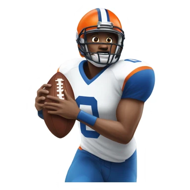 White tight end wearing blue & orange #89 catching a football sticker