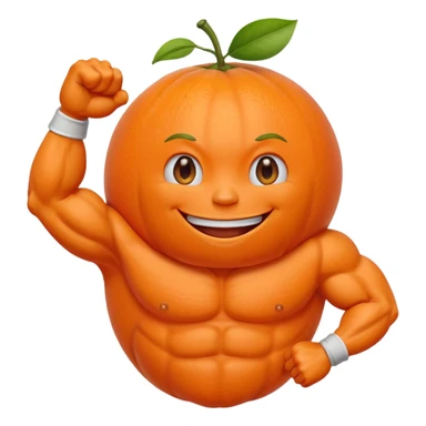 Muscle Orange Fruit Character Strongest sticker
